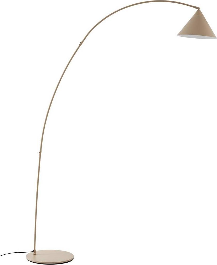 Lindby Bogenlampe Triangolo, beige, Höhe 195 cm, Metall, E27