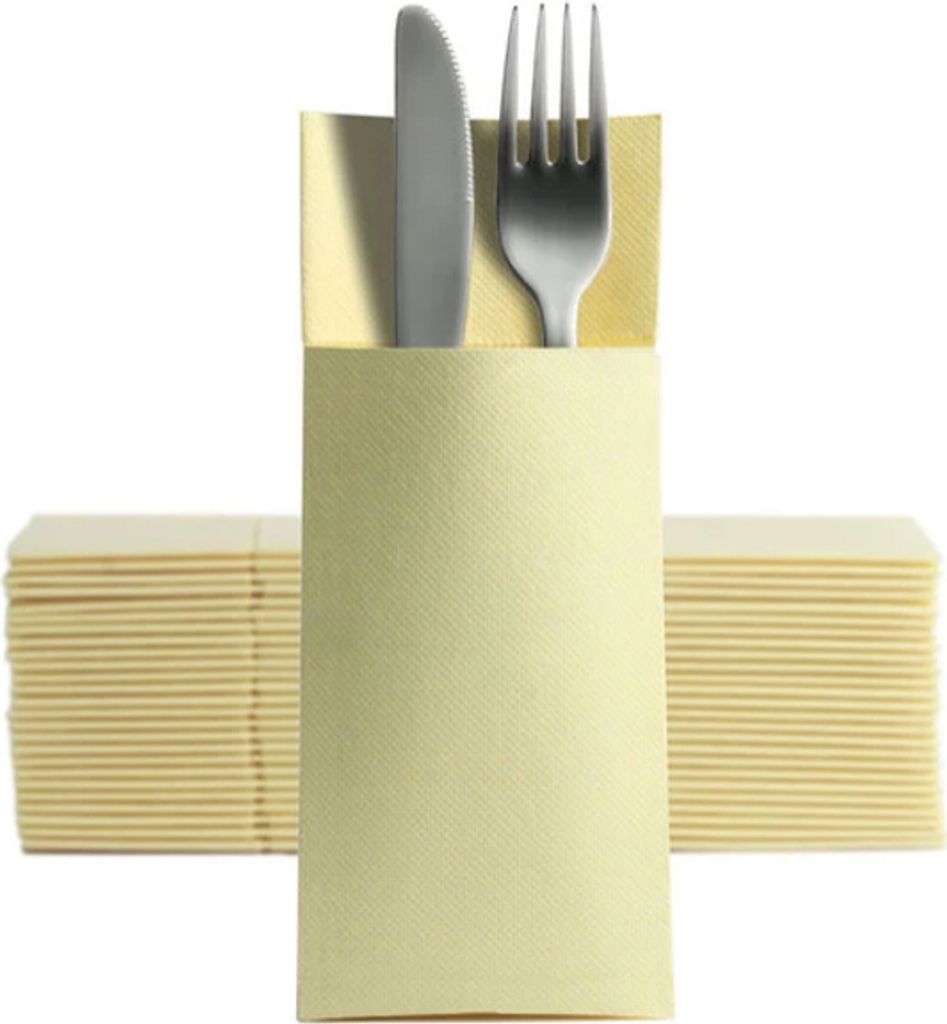 1250 Softpoint Besteckservietten Bestecktaschen creme