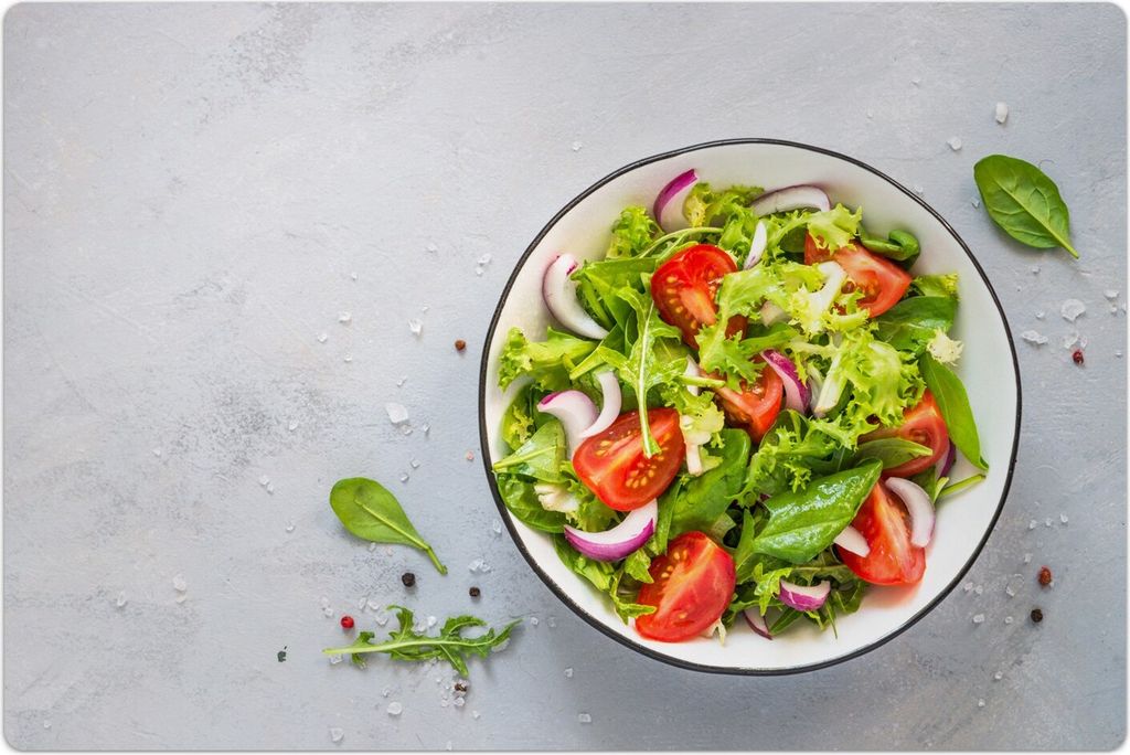 Küchenmatte 140x210 cm Vinylmatte Bodenmatte Dekoration - Grün vegan Salat