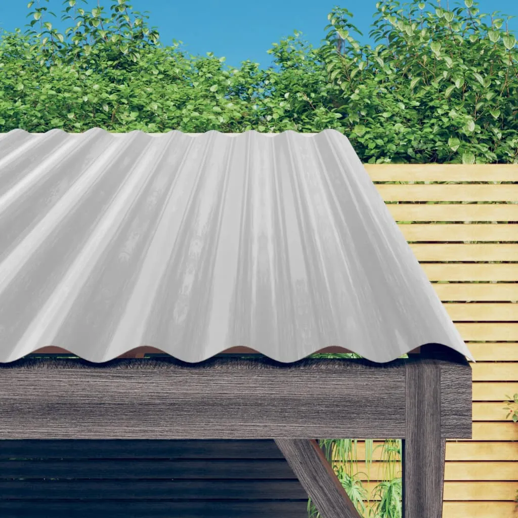 Pannelli Metallici per Coperture 12 pz Acciaio 60x36 cm Argento
