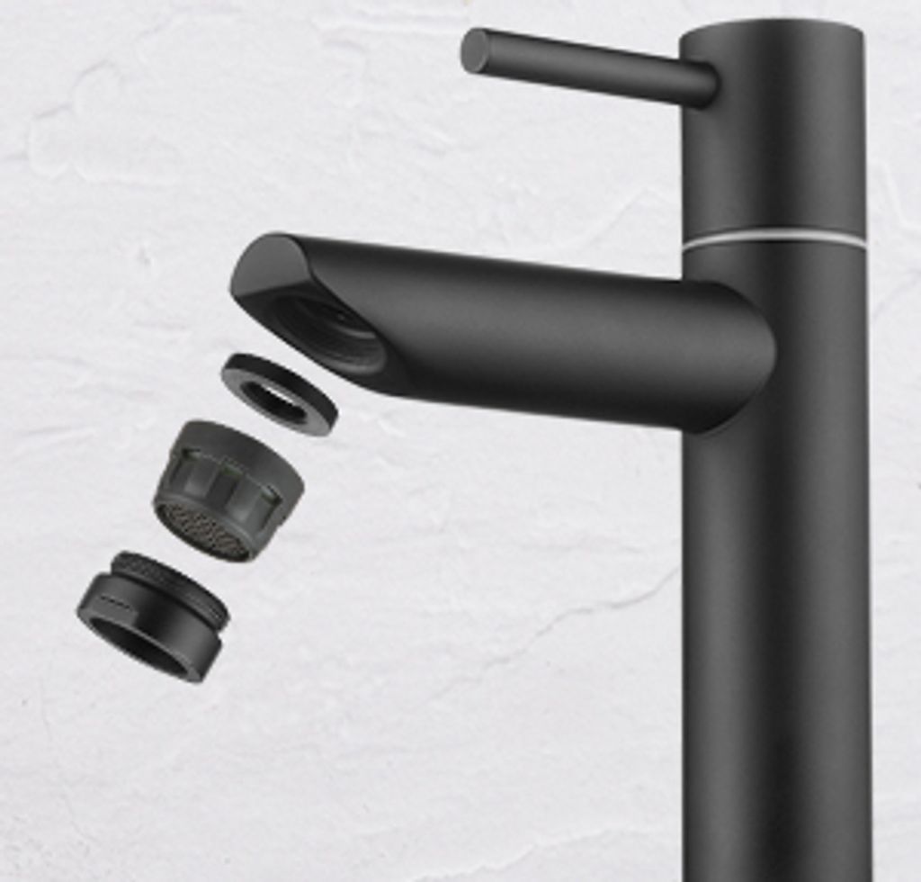 Kaltwasser Armatur für Bad Wasserhahn Schwarz Produktbild 8