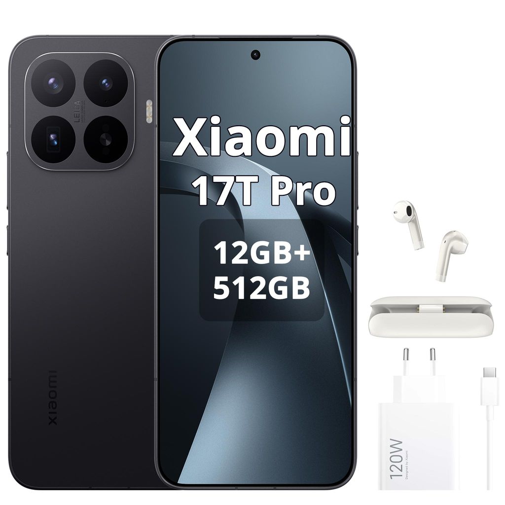 Xiaomi 17T Pro 5G 12+512GB, colore nero, smartphone Android Immagine del prodotto  Immagine generata dall'IA