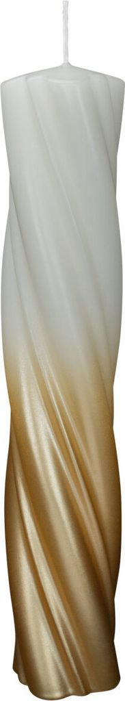 Kerzen Elegant Twist Wollweiß-Gold 300 x Ø 60 mm, 1 Stück