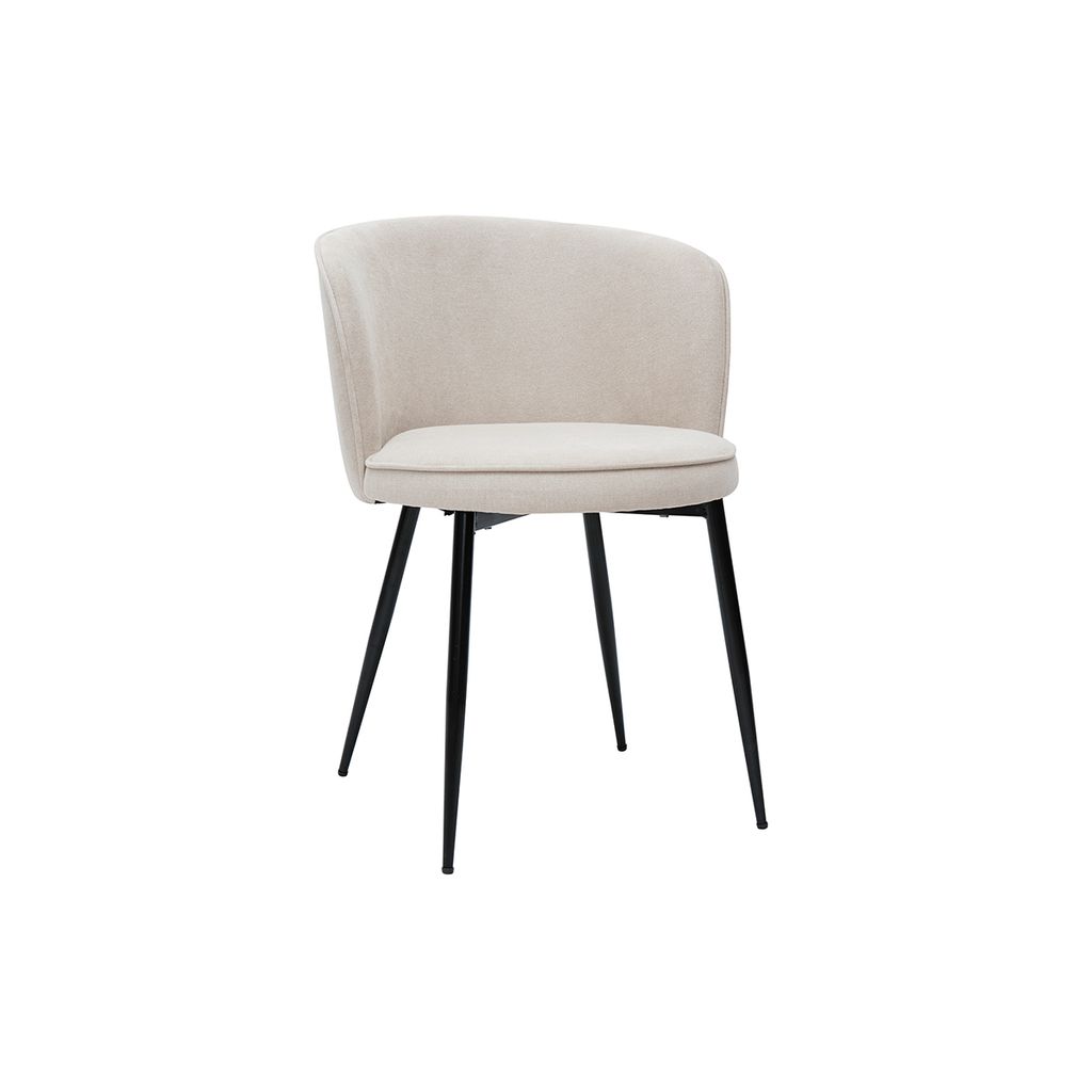 Miliboo - Designer-Stühle aus beigem Stoff mit Samteffekt Produktbild 4