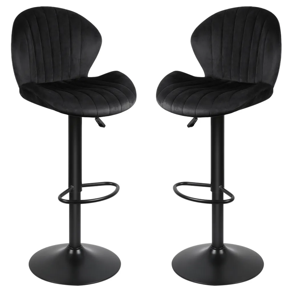 Tabouret de bar réglable avec dossier ergonomique et assise Velvet Touch