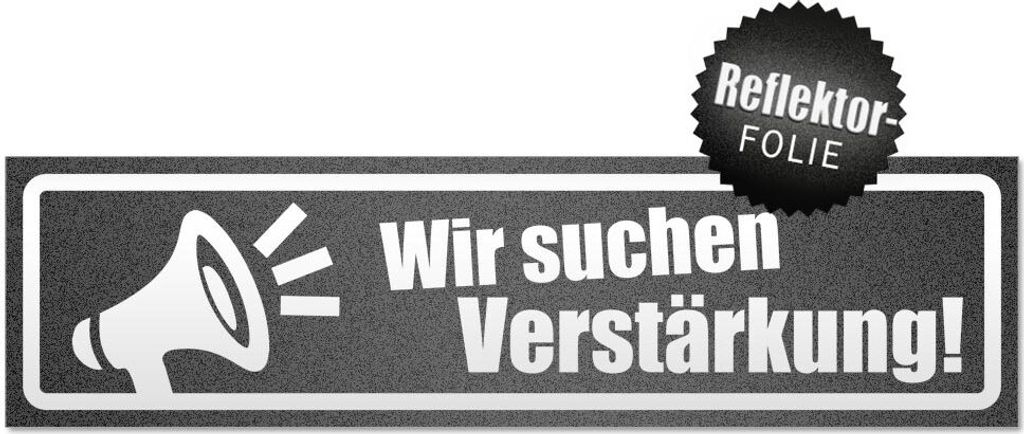 Wir suchen Verstärkung invertiert Magnetschild Schild magnetisch