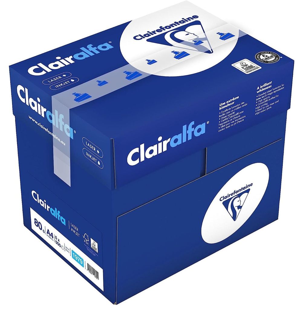 Carta copiativa Clairefontaine 5 confezioni da 500 fogli Immagine del prodotto 