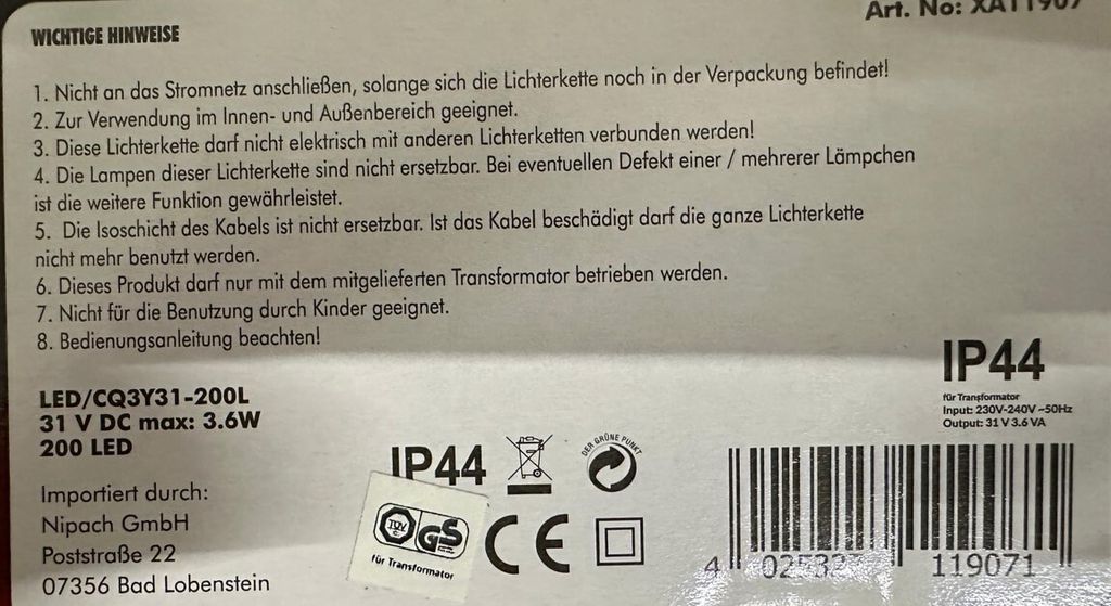 Maxi LED-Tannengirlande Weihnachtsgirlande 2,7m 200er Produktbild 