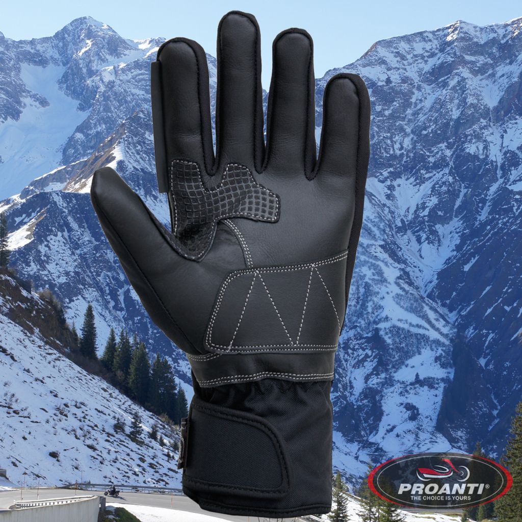 PROANTI Regen-motorhandschoenen winter motorhandschoenen met lange manchet vizierwisser touchscreen-functie (XL