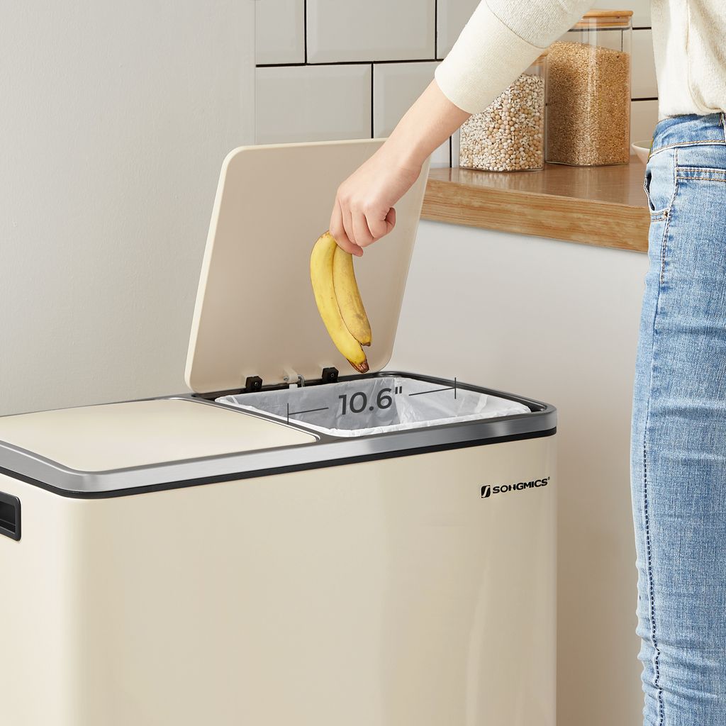 SONGMICS Mülleimer Mülltrennsystem, mit 2 Fächern, 2 x 30 Produktbild 5