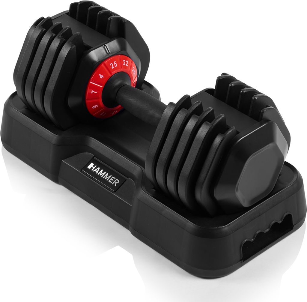 HAMMER Hantel StrongLock 4.0 Smartes Hantelsystem mit Gewichtsverstellung durch einfaches Drehen (25 kg)