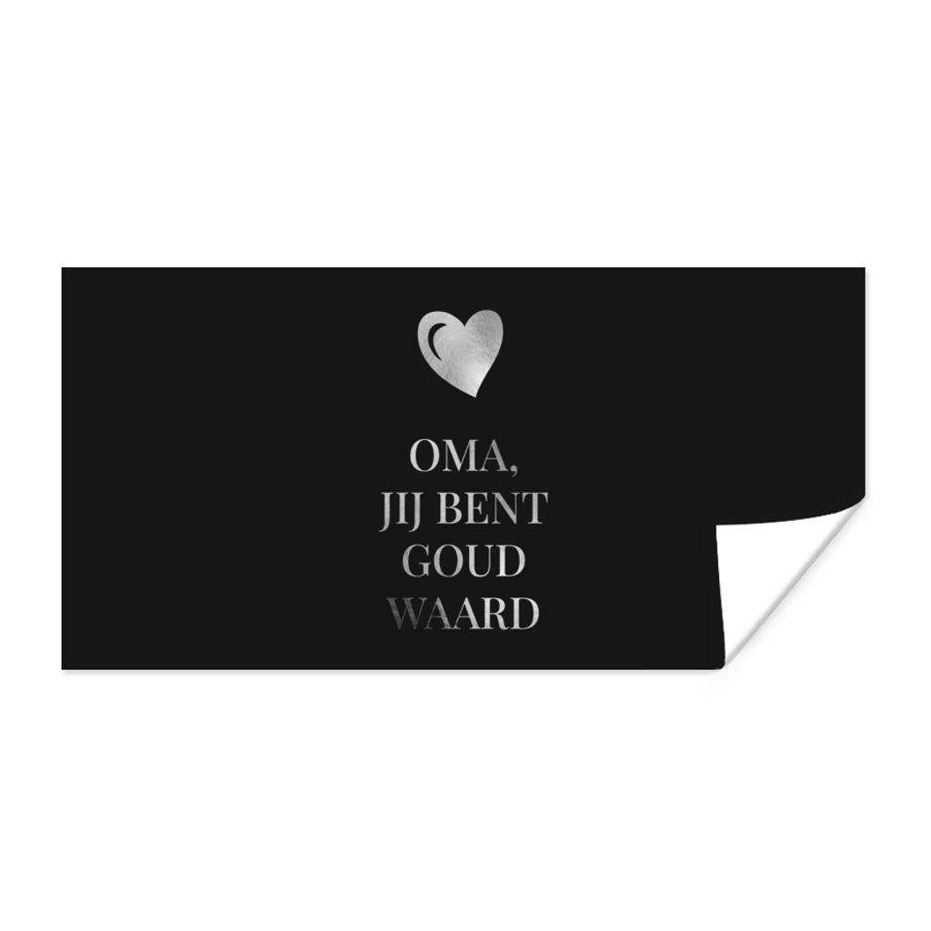 MuchoWow Poster Oma - Du bist Gold wert - Muttertag - Geschenk - schwarz-weiß 120x60 cm - Bild