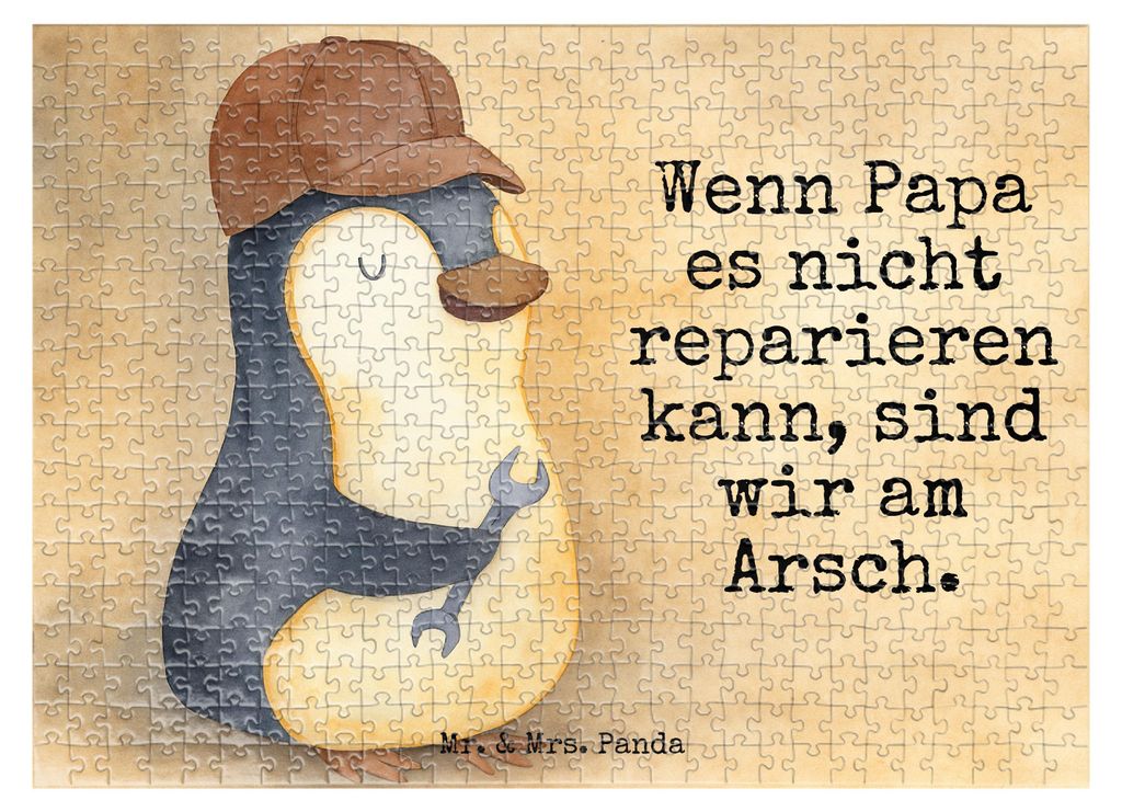 Mr. & Mrs. Panda Puzzle Wenn Papa es nicht reparieren kann, sind wir am Arsch Design 551 Teile - Weiß - Geschenk, Vater, 1000, Vatertag, 1500, Vor...