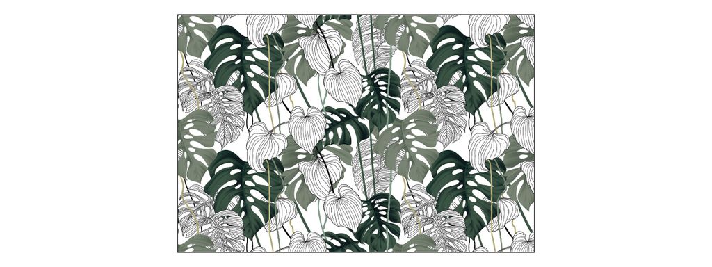 Muralo Fototapete 315 x 210 cm Vlies Tapete Wandtapeten moderne Wandbilder XXL Dschungel Monstera Exotisch