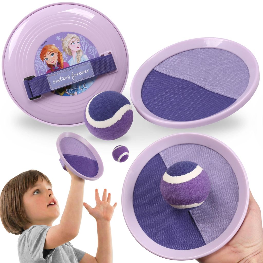 DISNEY Die Eiskönigin Catch-Ball Set für Kinder, Wurf- und Fangspiel mit Klett-Schlägern und Ball