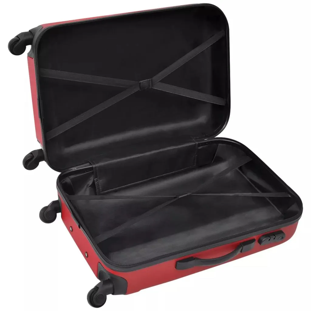 vidaXL Set de 3 valises à coque dure rouge dimensions 45,5/55/66 cm