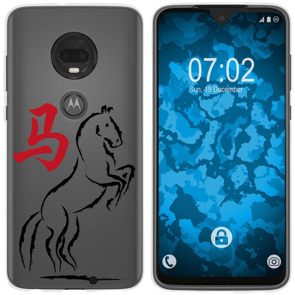 PhoneNatic Case kompatibel mit Motorola Moto G7 Plus Silikon-Hülle Tierkreis Chinesisch M7
