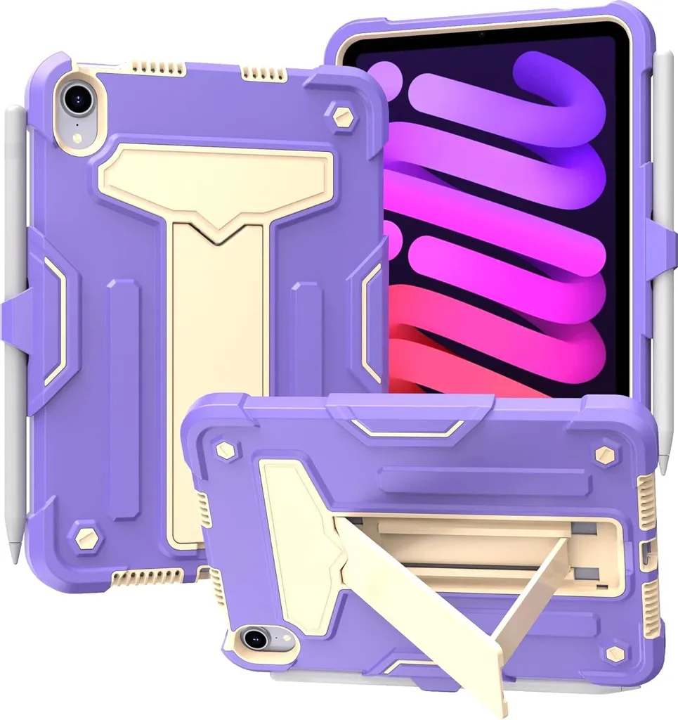 Custodia iPad Mini 6 8,3" Viola con Porta Penna e Supporto | Premium