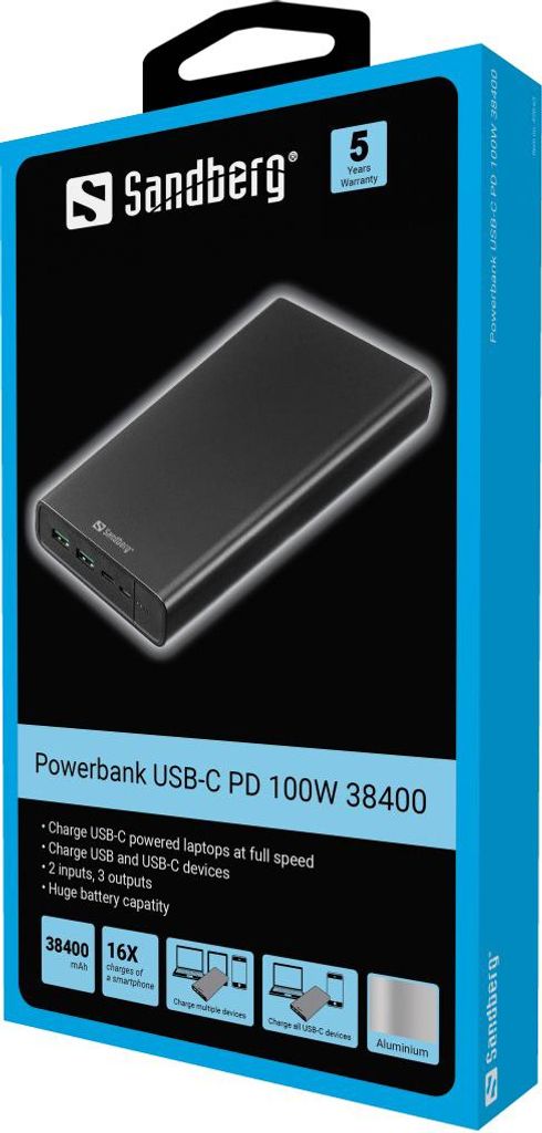 Banque d'alimentation Sandberg USB-C PD 127W 40000 Image du produit 