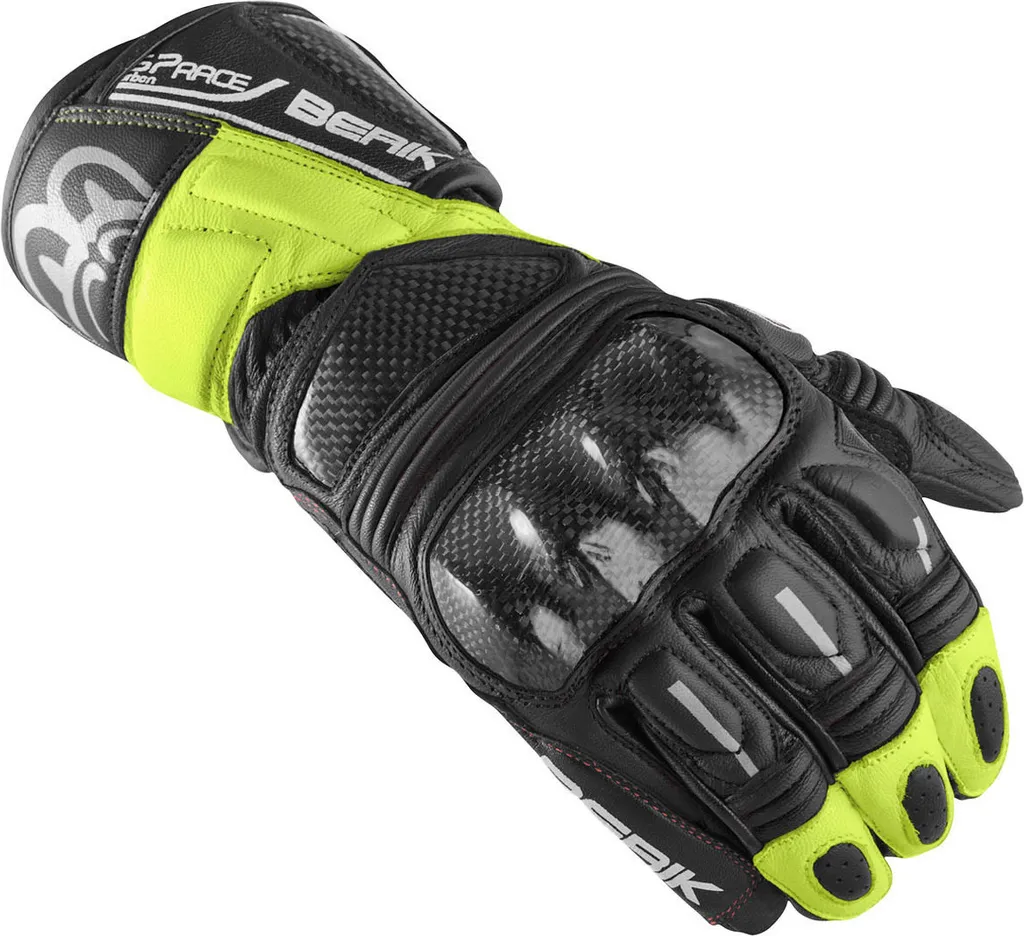 Gants Moto Racing en Cuir Berik Namib Pro Noir et Jaune Fluo 3XL