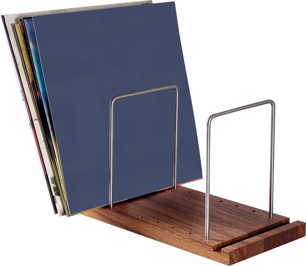 Aufbewahrungshalter fuer Vinyl-Schallplatten, verstellbarer Schallplattenstaender aus Massivholz fuer Alben 50šC75 LP Vinyl Rack Organizer Schallp...