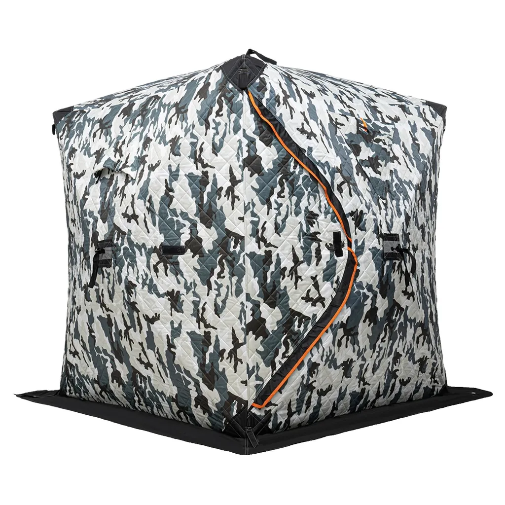 Tente de pêche sur glace isolée en tissu Oxford robuste Camo XL 3-4