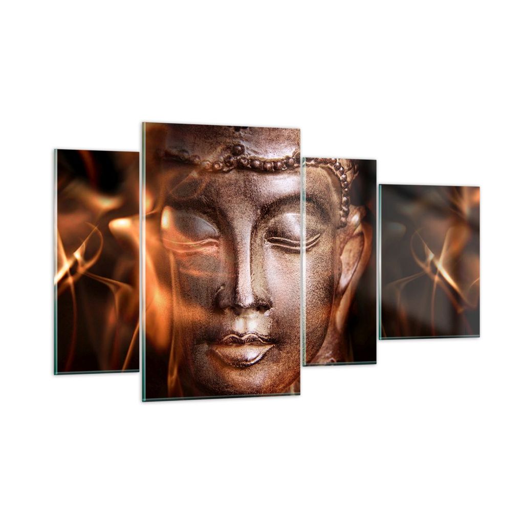 Bilder auf glas - Buddha Statue Geheimnis - 120x70cm - Glasbilder - Wandbilder - Kunstdruck - zum Aufhängen bereit - Wanddekoration aus Glas - Gla...