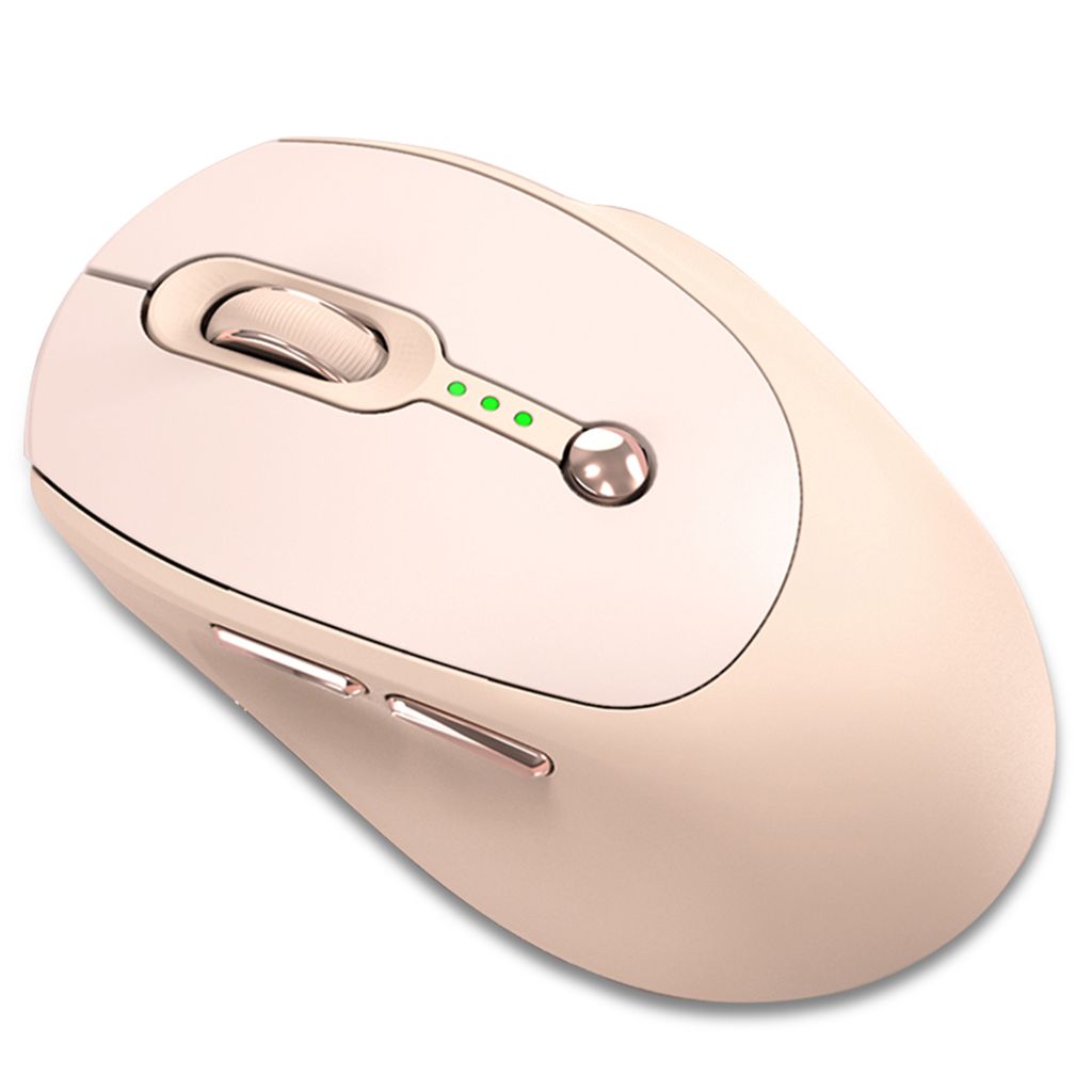 T-WOLF Q7 Kabellose 2,4G BT5.0 Dual-Mode-Maus, wiederaufladbar, rosa, 1000/1600/2400 DPI, mit Power-Display, USB, fuer Buero, Business, Maedchen, s...