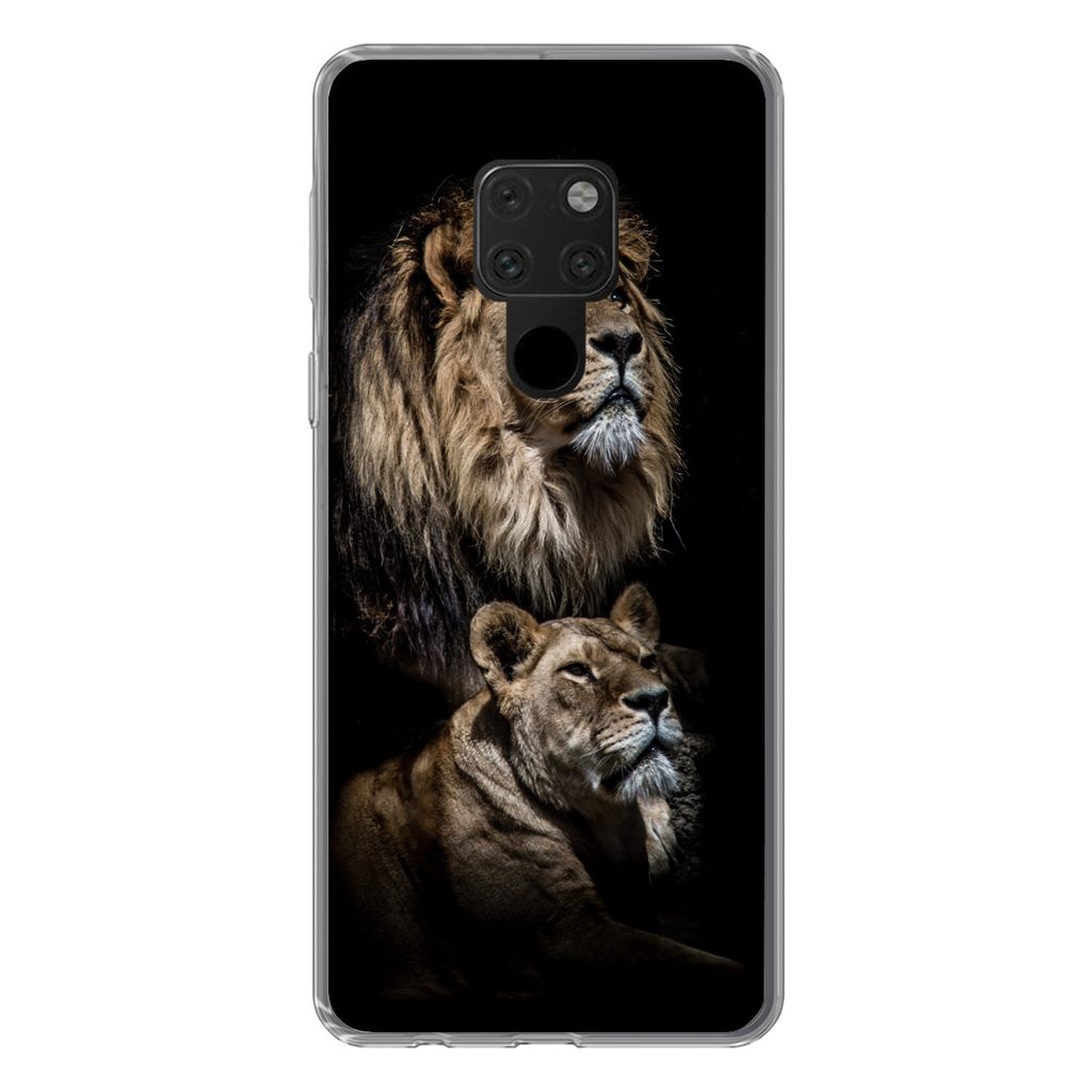 MuchoWow Handyhülle Schutzhülle Hülle für Huawei P40 Lite Löwe - Löwin - Porträt Silikon Softcase Handy Hülle - Handy