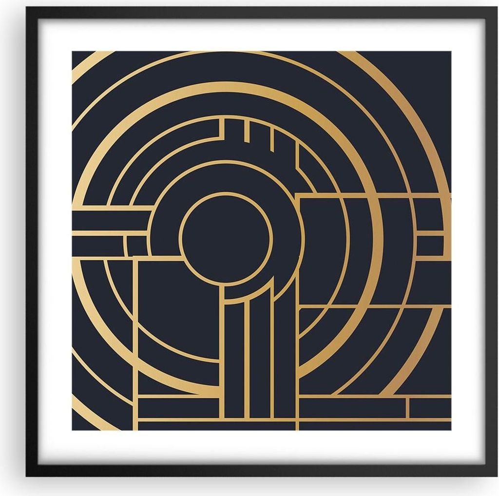 Gerahmtes Poster - Schwarzer Rahmen - Abstraktion Stück Modern - 50x50 cm - Wand Bild - Wanddeko - Wandbilder - Kunstposter - Wandposter - Bilderr...