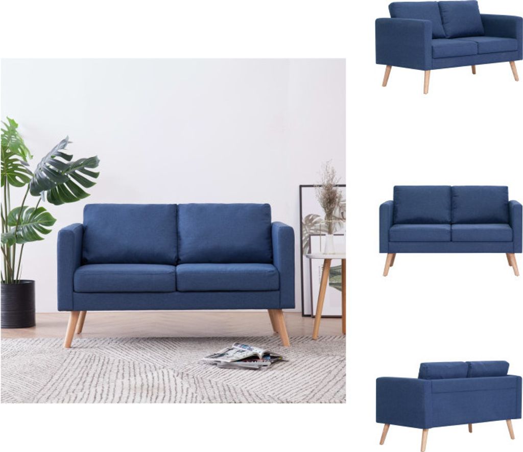vidaXL 2-Sitzer-Sofa Stoff Blau - Sofas
