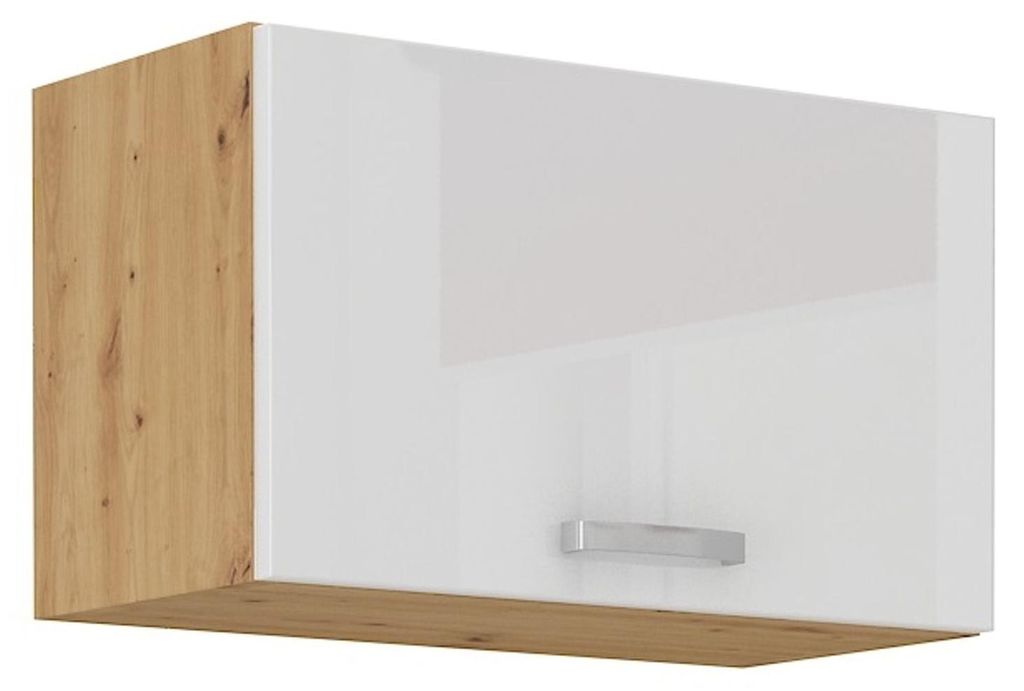 Hängeschrank 60 cm Eiche Artisan + Weiß Hochglanz Produktbild 