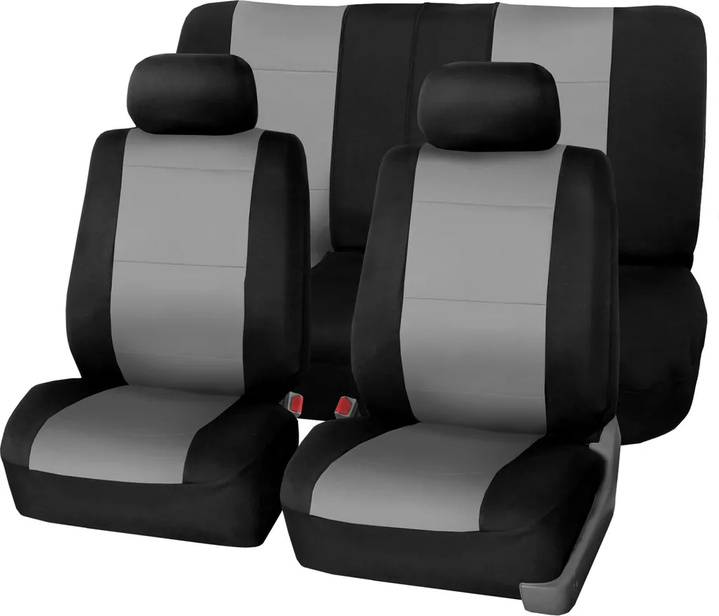 SB614 - Set di coprisedili, per veicoli con o senza airbag laterale, nero, grigio