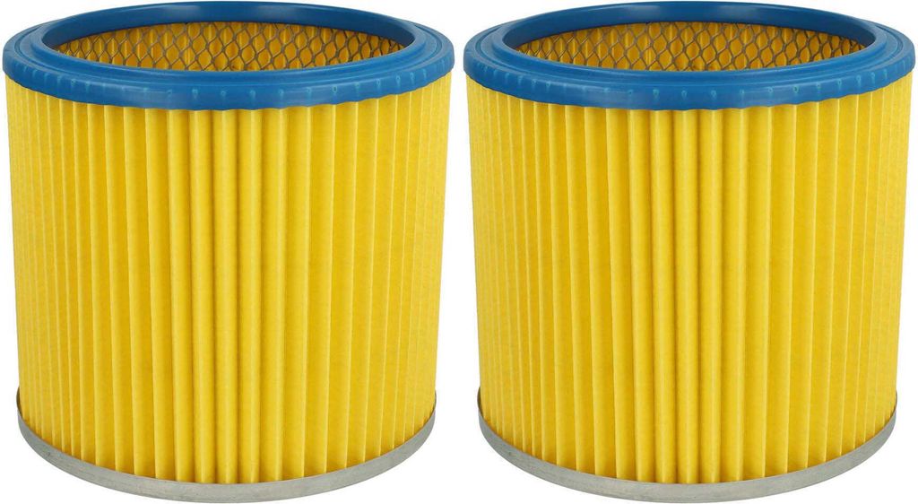 vhbw 2x Faltenfilter kompatibel mit Parkside PNTS 30/4(E/S), 30/6(E/S), 1250/9, 30/6 30/7, 1250, 30/6 DE, 30/5 Staubsauger - Patronenfilter Blau Gelb