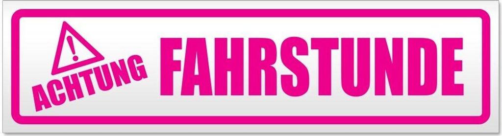 Kiwistar Achtung Fahrstunde Magnetschild Schild magnetisch - 20cm Pink - Magnetfolie für Auto PKW Kfz