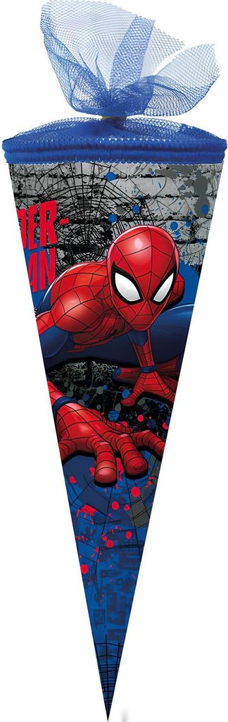 Nestler Schultüte 22 cm rund Tüll/Textilborte Marvel Spider-Man