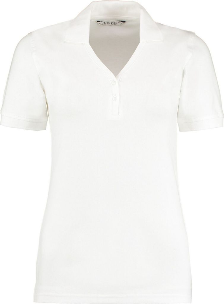 Kustom Kit - "Sophia" Poloshirt V-Ausschnitt für Damen RW9551 (44 DE) (Weiß)