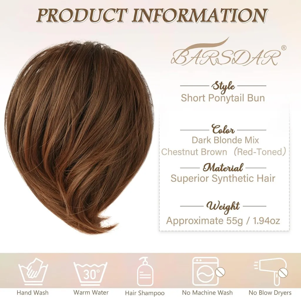 Postiche queue de cheval 20cm : solution volume pour cheveux fins