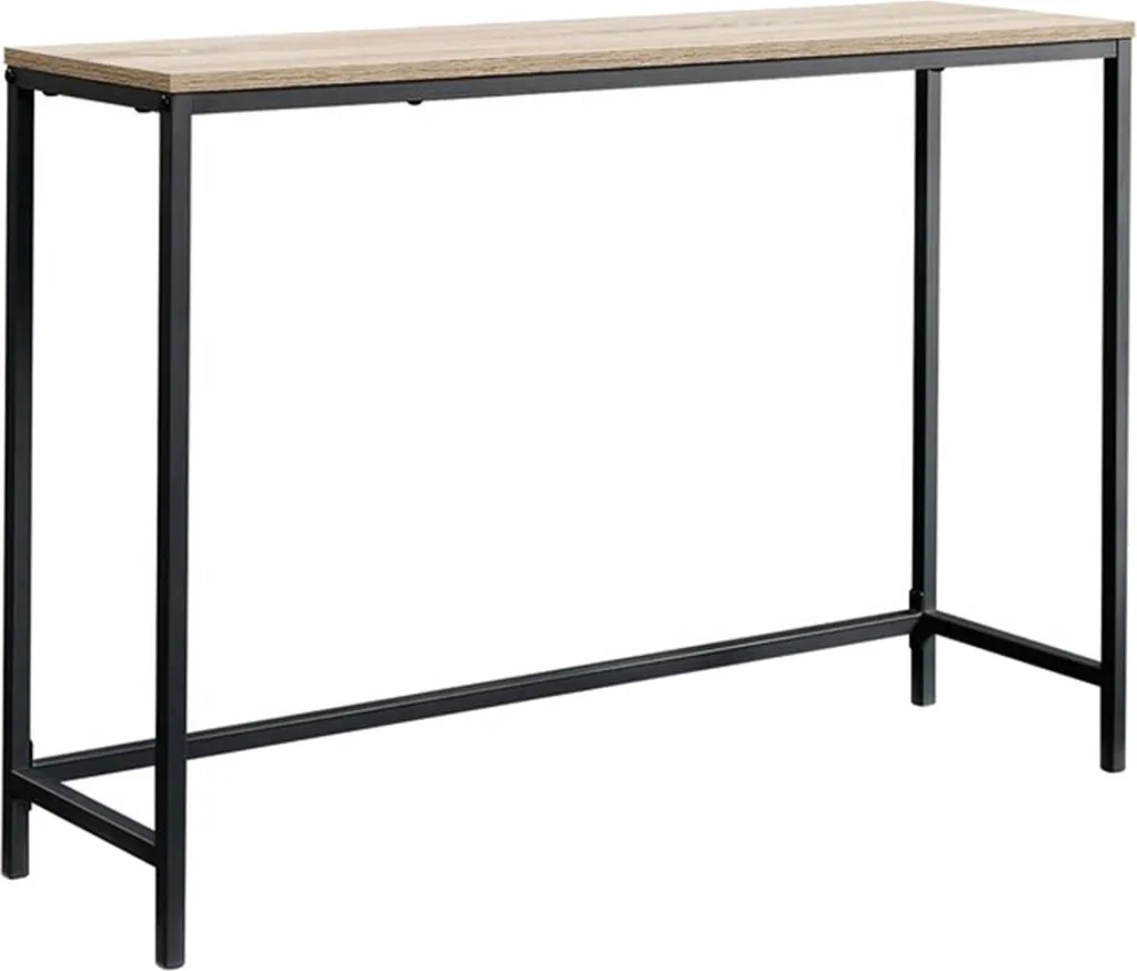 Console de couloir design industriel Kronoby noir et plateau bois clair