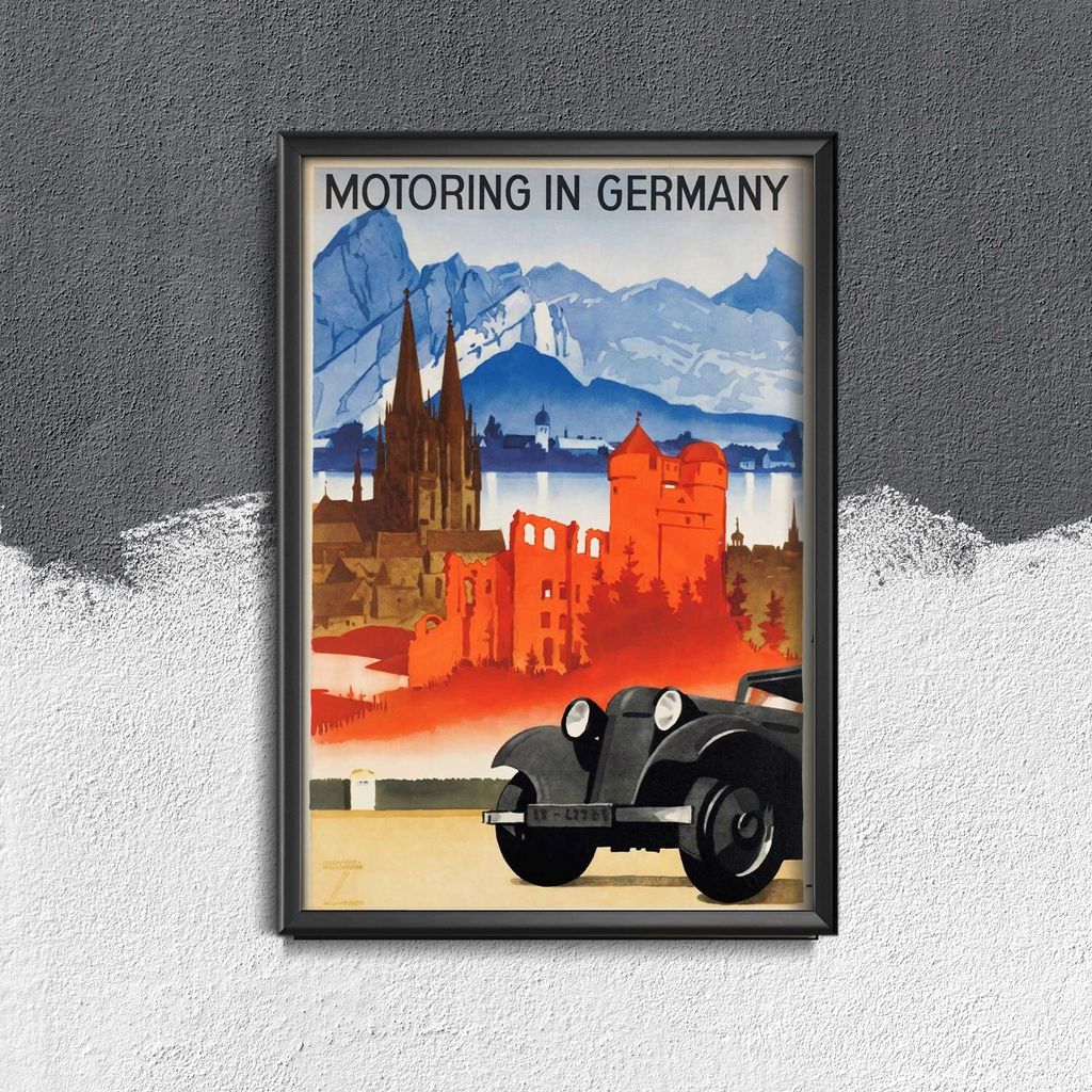 Poster - Canvas - Leinwand - 29,7 cm x 42 cm - Deutschland Automotive