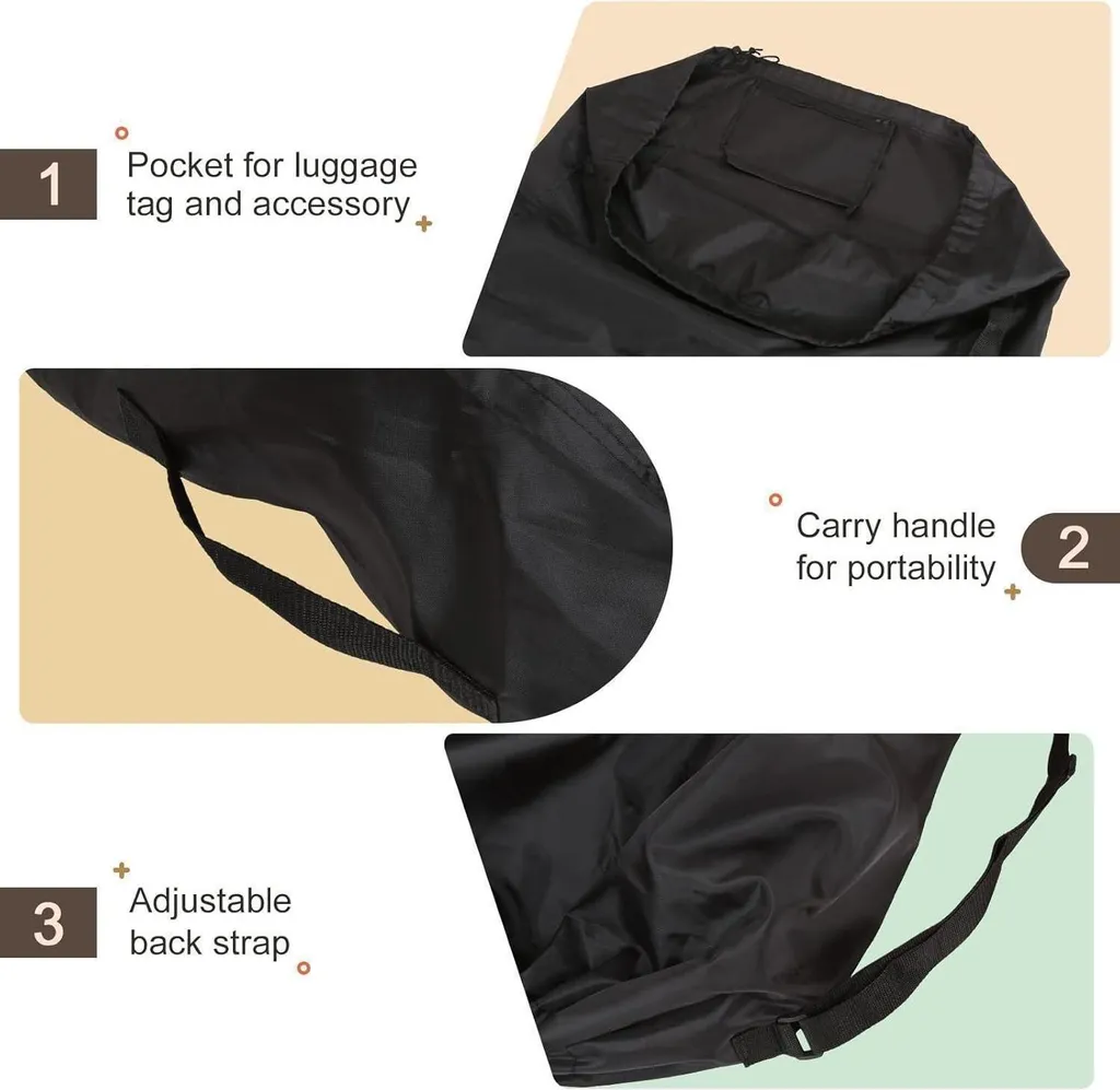 Housse de protection poussette imperméable 600D 117x53x33 cm robuste - 3
