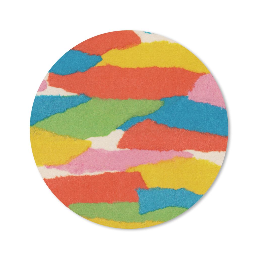 MuchoWow Mauspad Mousepad Abstrakt - Formen - Rot - Grün - Retro 40x40 cm - Mousepads - Maus Mat - Pad - Mausunterlage - Schreibtisch Accessoires