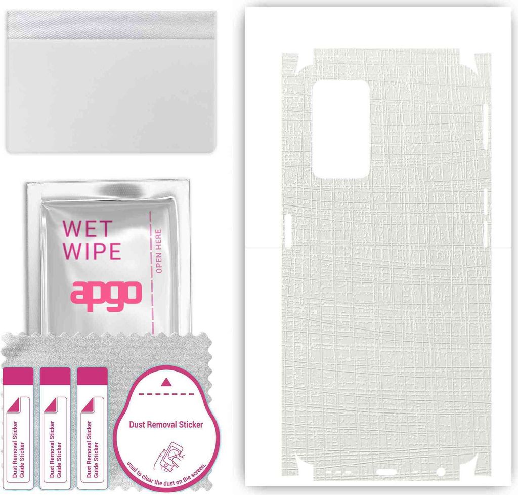 apgo Rückseite + Seiten Schutzfolie, Skin, kompatibel mit Oppo K10, Hinten Displayschutzfolie aus Vinylfolie, kratzfest, einfache Montage - Weiße...