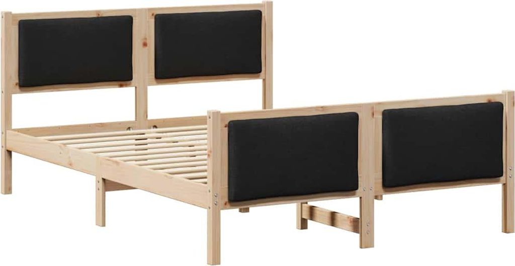 Stabli Bettrahmen mit Kopfteil Schwarz 160 x 200cm Stoff - DE482657 - Klassische BettenJugendbett Tagesbett