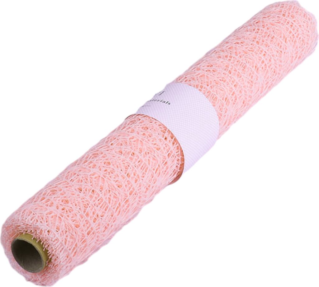 1 Rollblumenpackung Mesh hohl aus der klaren Textur exquisites DIY Blumenstrauß Wickeln Gaze Party Supply-Rosa