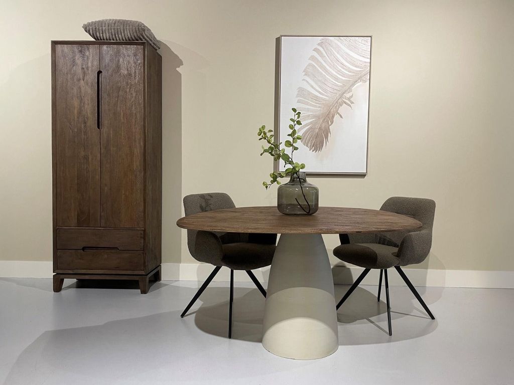 Livingfurn Eetkamertafel Brix Marron Mango 140cm Productafbeelding 