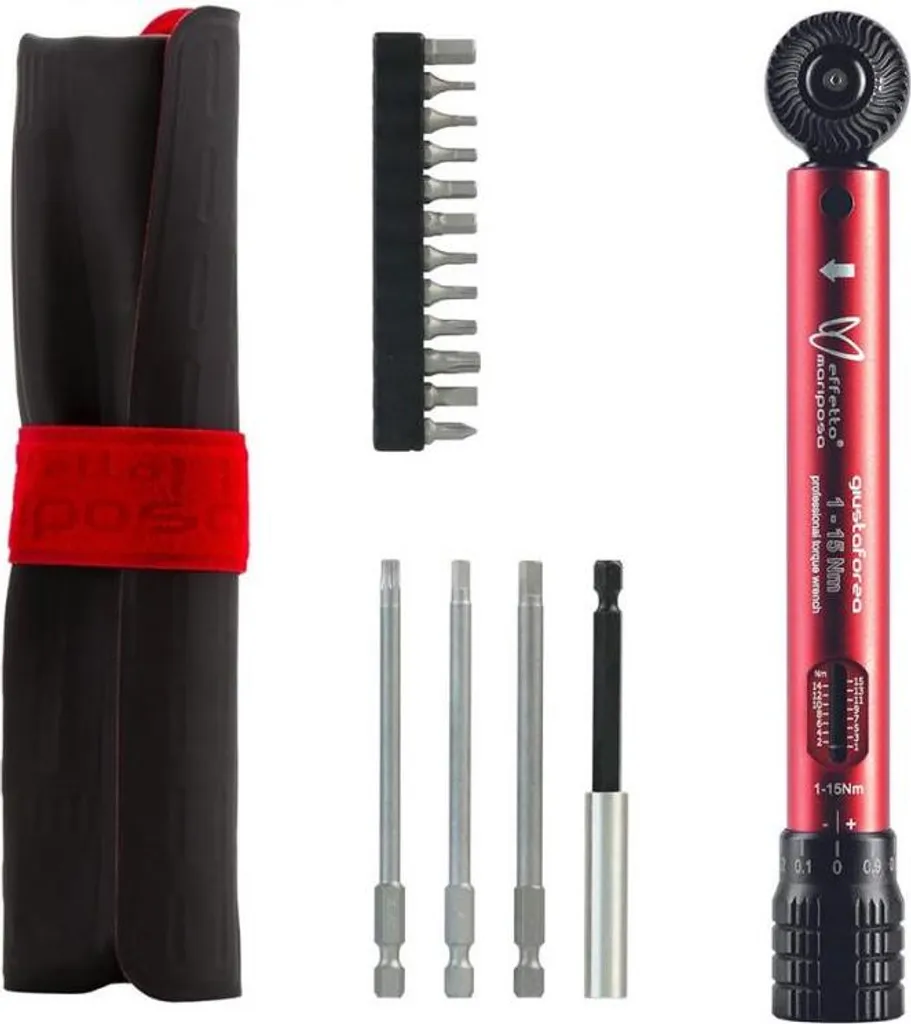 Outil de serrage Mariposa Giustaforza Pro 1-15 Nm Rouge pour vélo en carbone