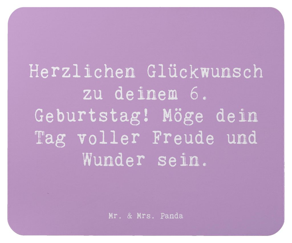 Mr. & Mrs. Panda Mauspad Spruch 6. Geburtstag - Lavendeltraum - Geschenk, Sechster, unvergessliche Momente, Feiern, Mouse Pad, Glückwunsch, comput...