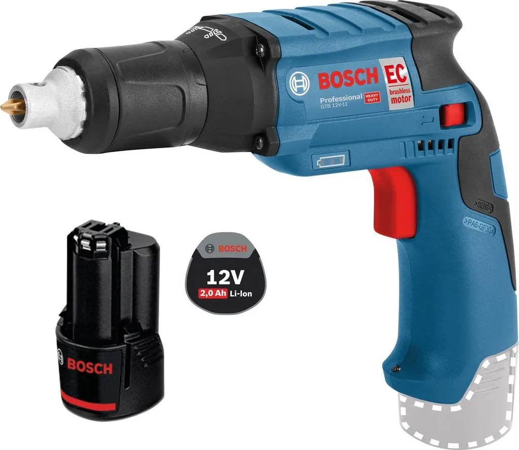 Visseuse à sec sans fil 12V Bosch pour pose de plaques de plâtre