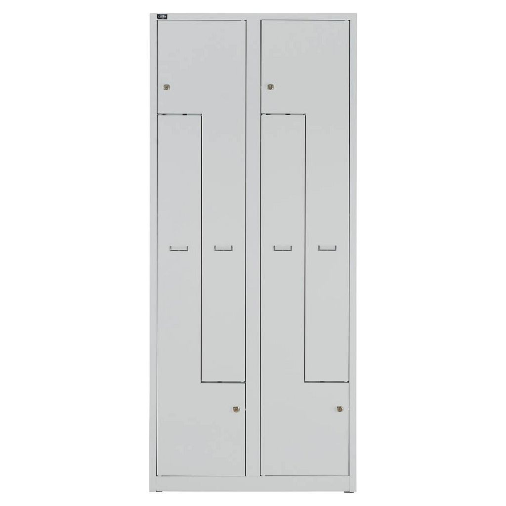 BISLEY LIGHT Z-Spind lichtgrau GL08Z245, 4 Schließfächer 80,0 x 50,0 x 185,0 cm
